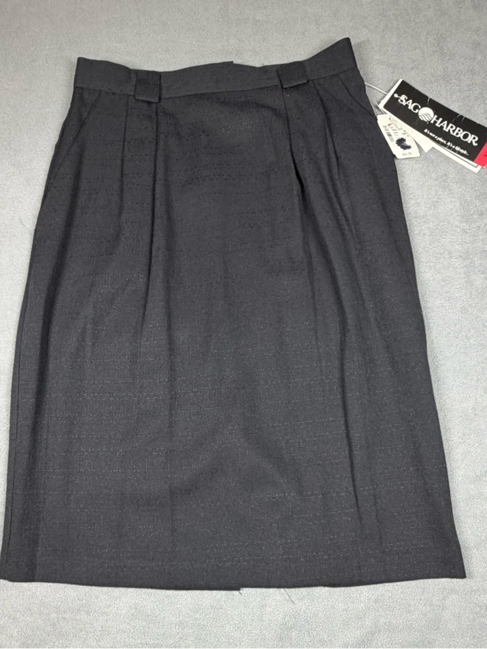 NWT Vintage Sag Harbor Black Pleated-Front Skirt
